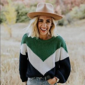 Size SMALL! ROOLEE Lumiére Color Block Knit Sweater